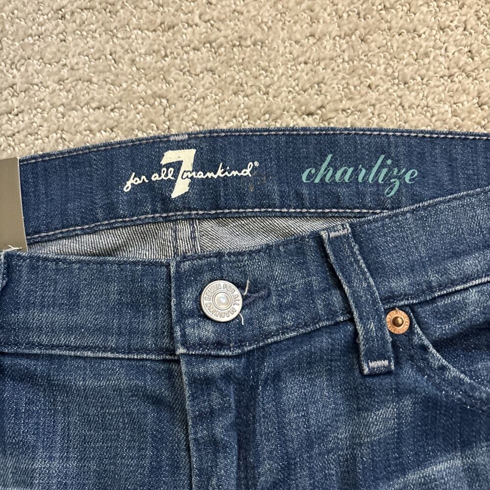 7 For All Mankind Charlize Slim Flare Jeans Women's Size 28 NWT Western Cowgirl - Picture 2 of 11